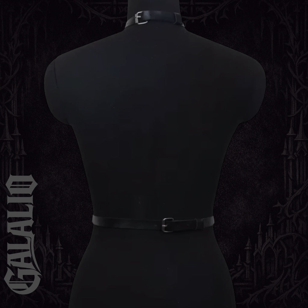 Women Stylish Faux Leather Choker Harness Belt