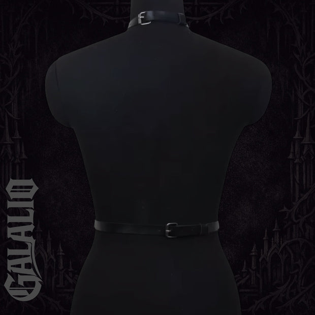 Women Stylish Faux Leather Choker Harness Belt