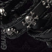 6Pcs/Set Black Punk Skull & Star Shaped Alloy & Pu Leather Bracelet