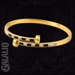Women Stainless Steel Fashionable Black Stripe Nail Cuff Bracelet