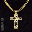 Men Stainless Steel Crown of Thorns Jesus Cross Necklace