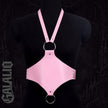Women Edgy Pink Faux Leather Harness Belt