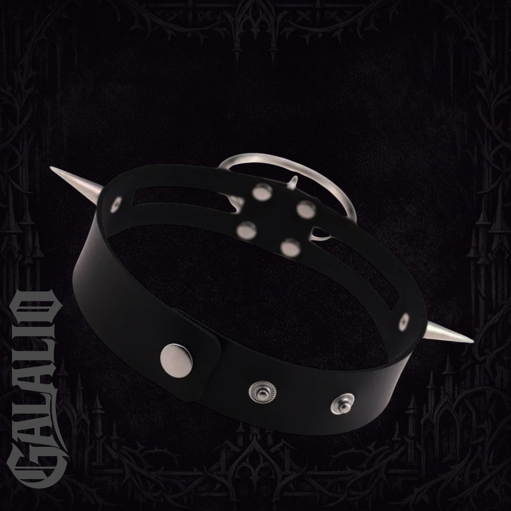 Women Black Collar Goth Pendant Choker Necklace