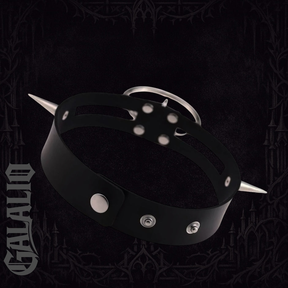Women Black Collar Goth Pendant Choker Necklace