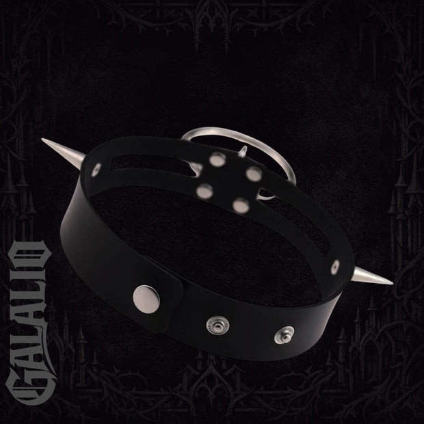 Women Black Collar Goth Pendant Choker Necklace