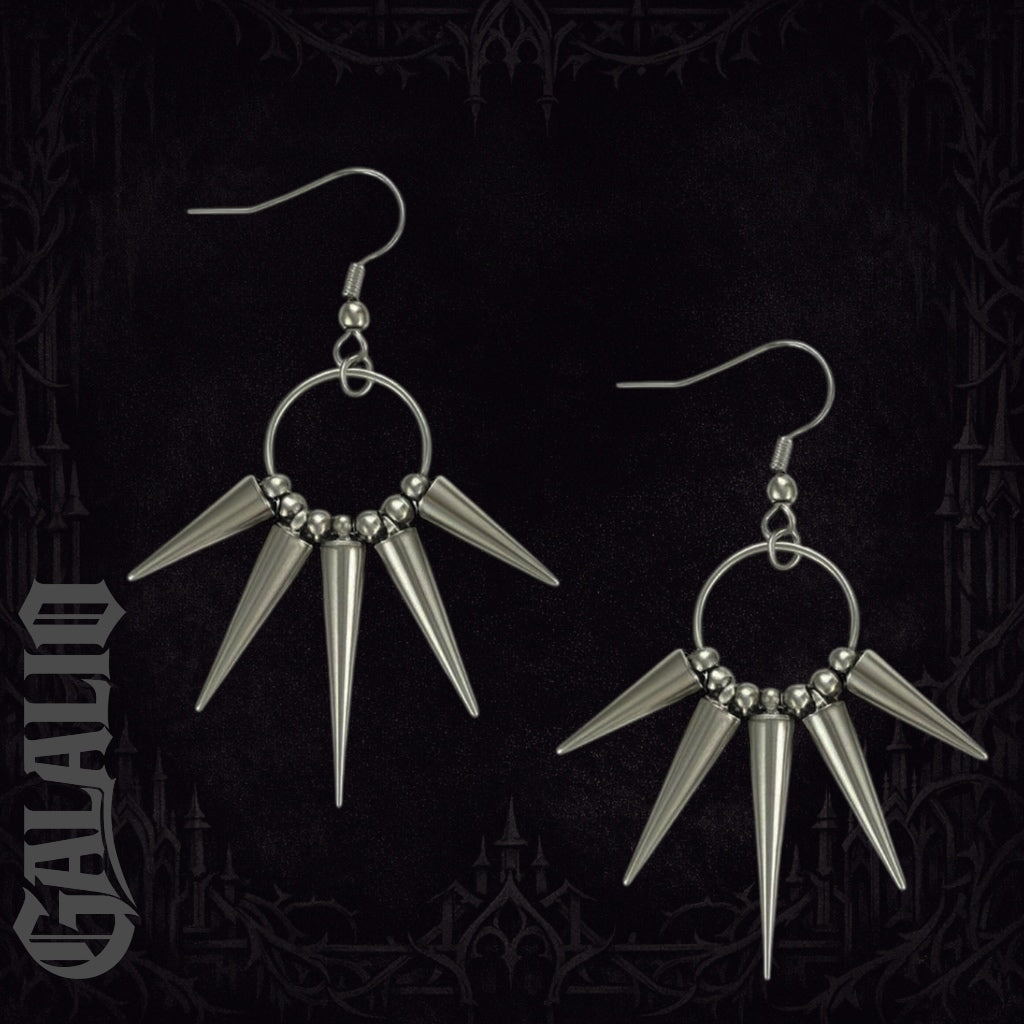 Women Punk Rock Spiked CCB Dangle Earrings