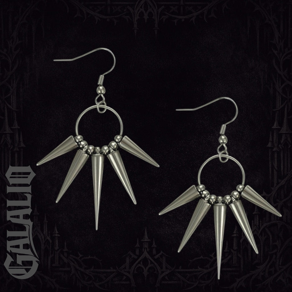 Women Punk Rock Spiked CCB Dangle Earrings