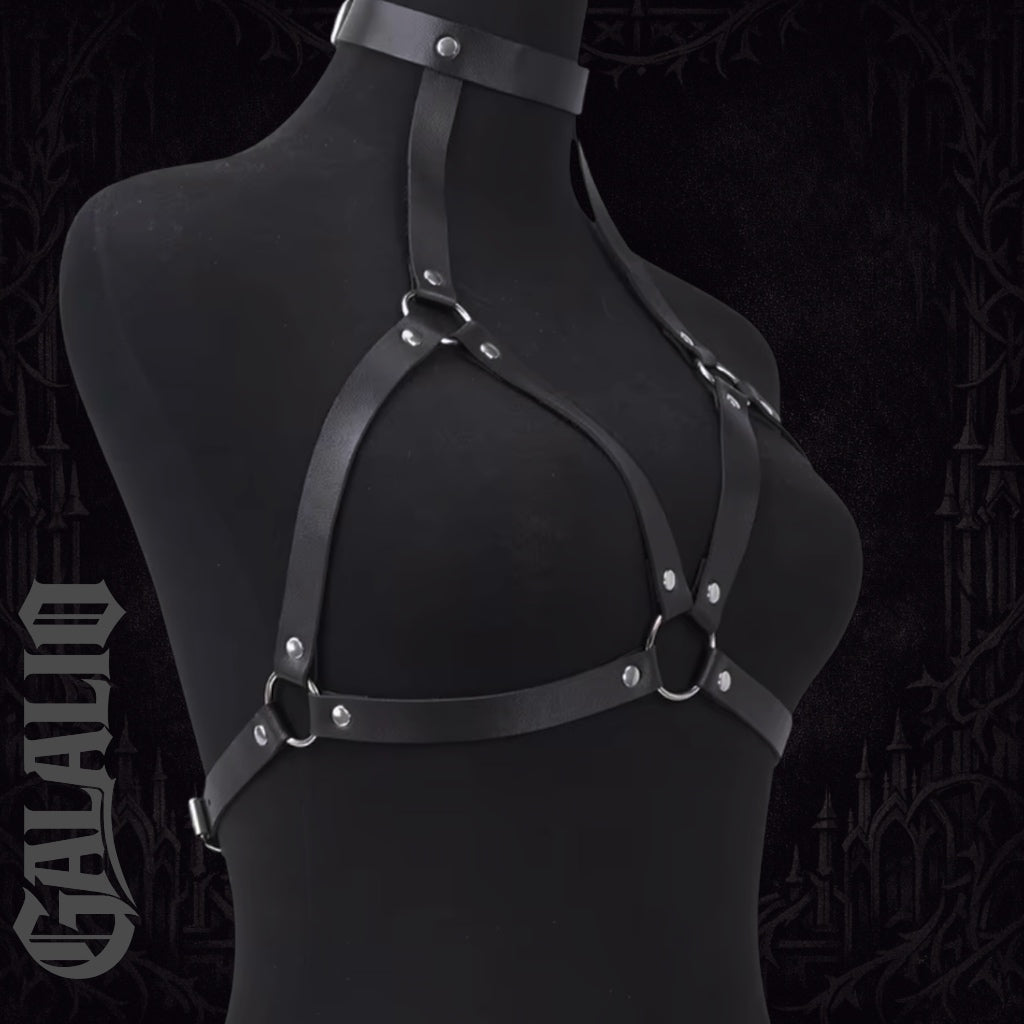 Women Black Punk Chest Harness Belt