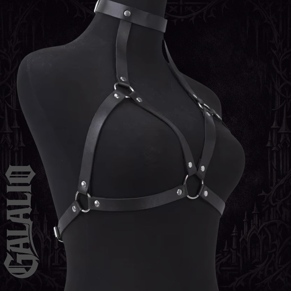 Women Black Punk Chest Harness Belt