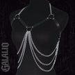Women Leather Chain Body Chest Harness