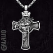 Vintage Stainless Steel Jesus Cross Pendant Necklace
