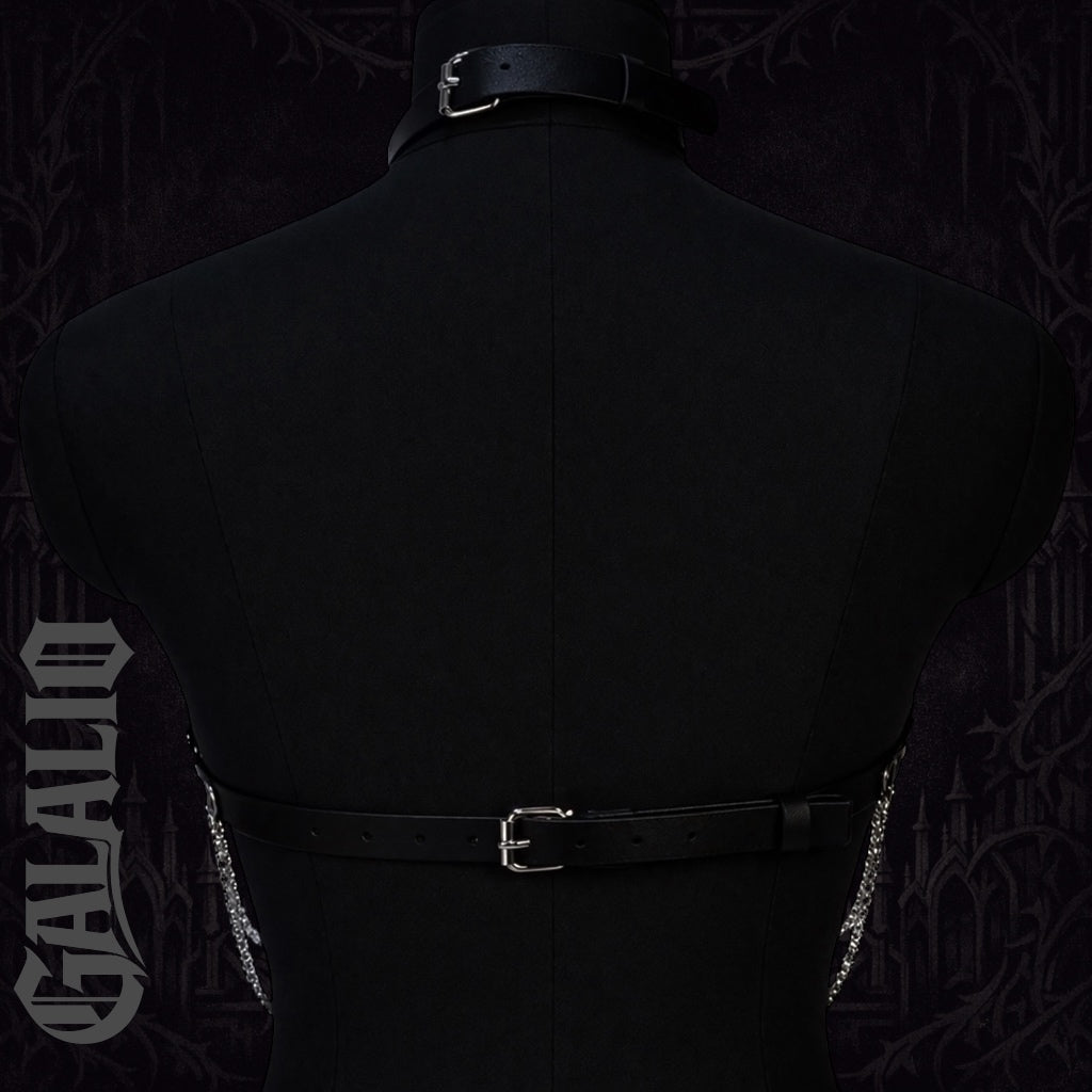 Women Trend Punk Belt Bondage Belt Street Style Silver Chain Suspenders
