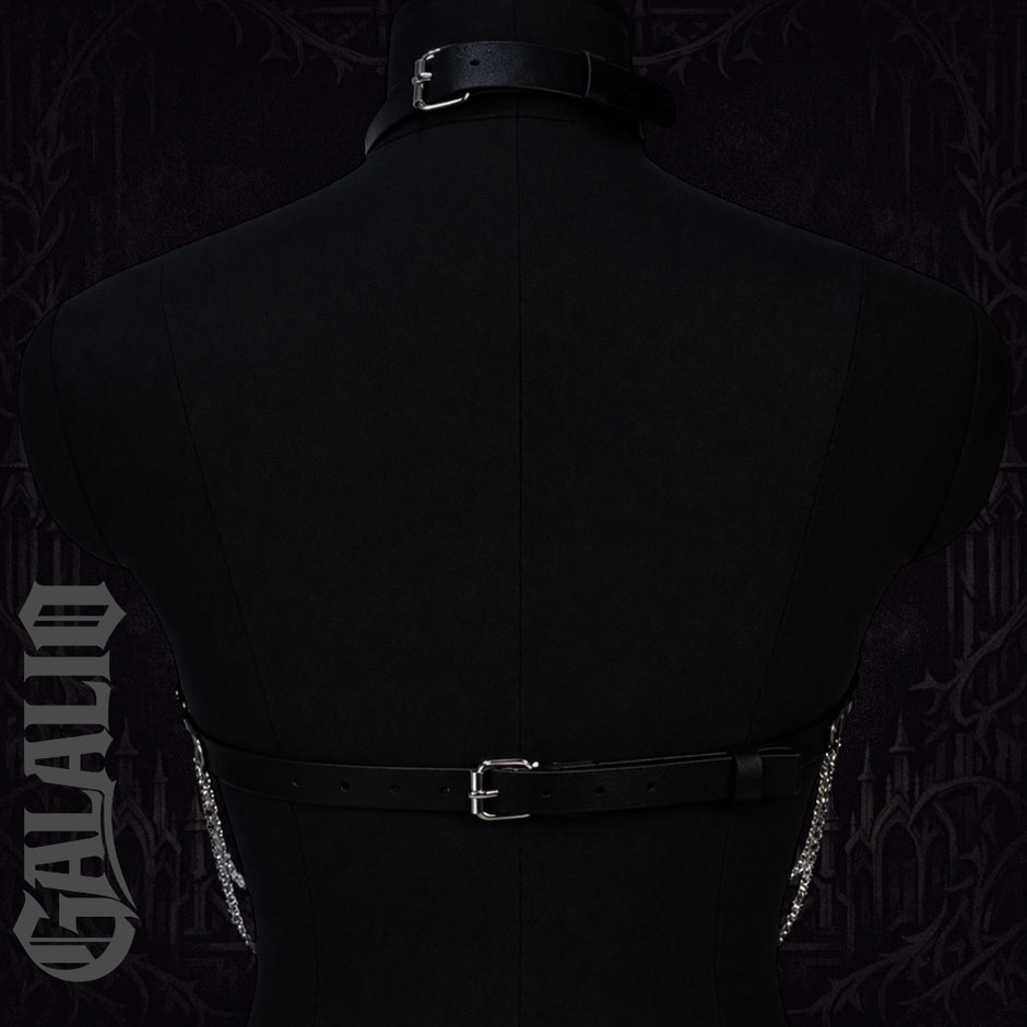Women Trend Punk Belt Bondage Belt Street Style Silver Chain Suspenders