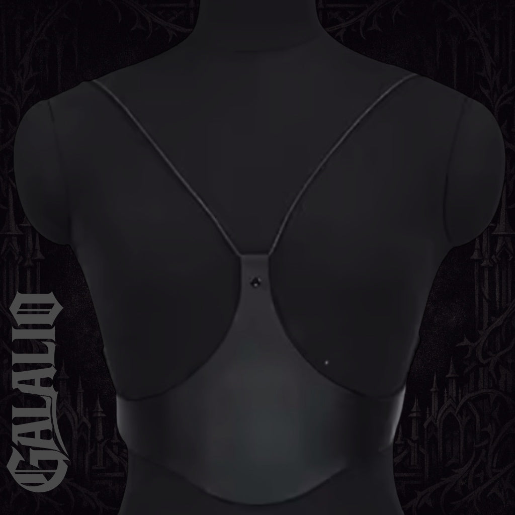 PU Leather Under Bust Corset Wide Harness