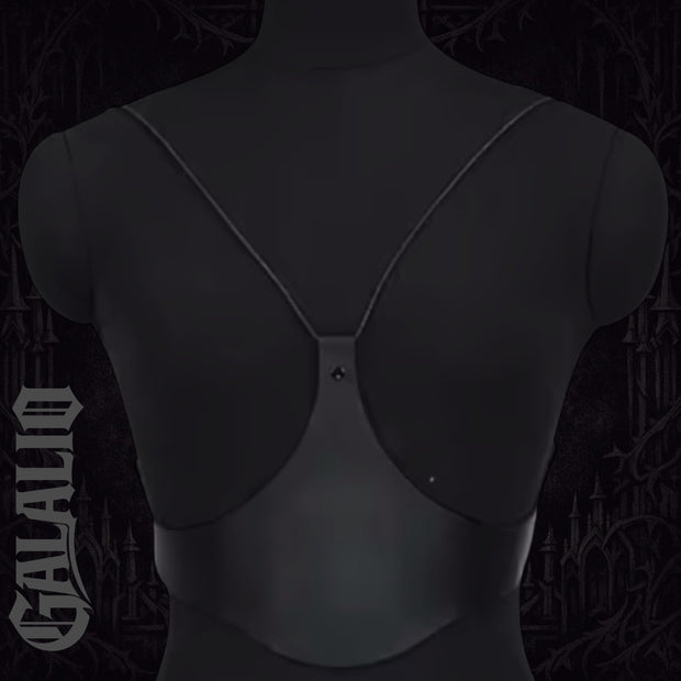 PU Leather Under Bust Corset Wide Harness
