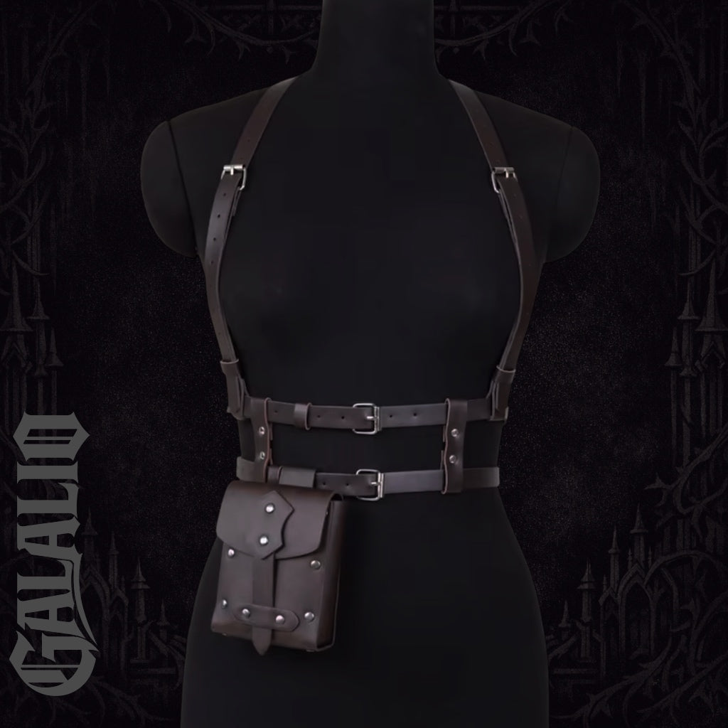 Women Punk Style Fashion PU Leather Waist Belt Harness