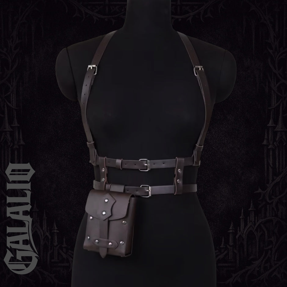 Women Punk Style Fashion PU Leather Waist Belt Harness