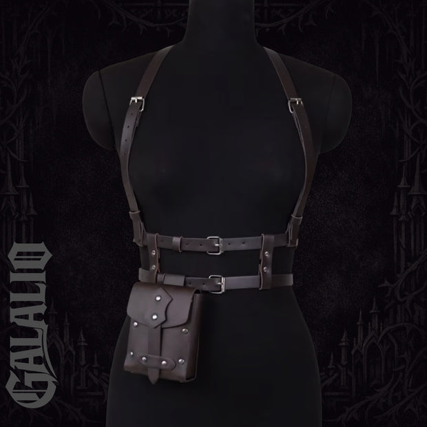 Women Punk Style Fashion PU Leather Waist Belt Harness