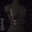 Women Black PU Leather Chest Harness Belt