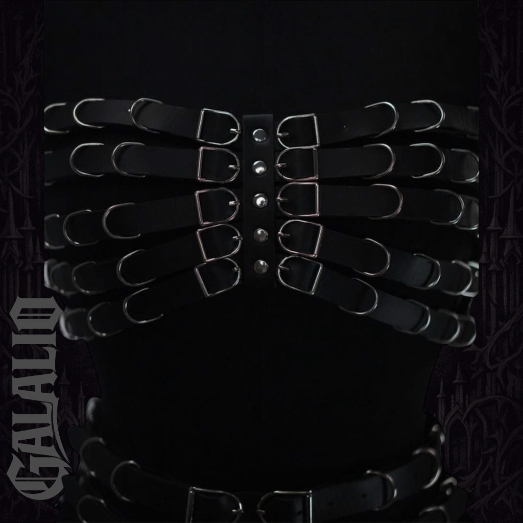 PU Leather Gothic Chest Full Body Harness