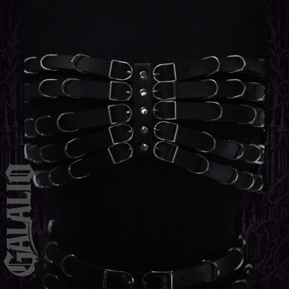PU Leather Gothic Chest Full Body Harness