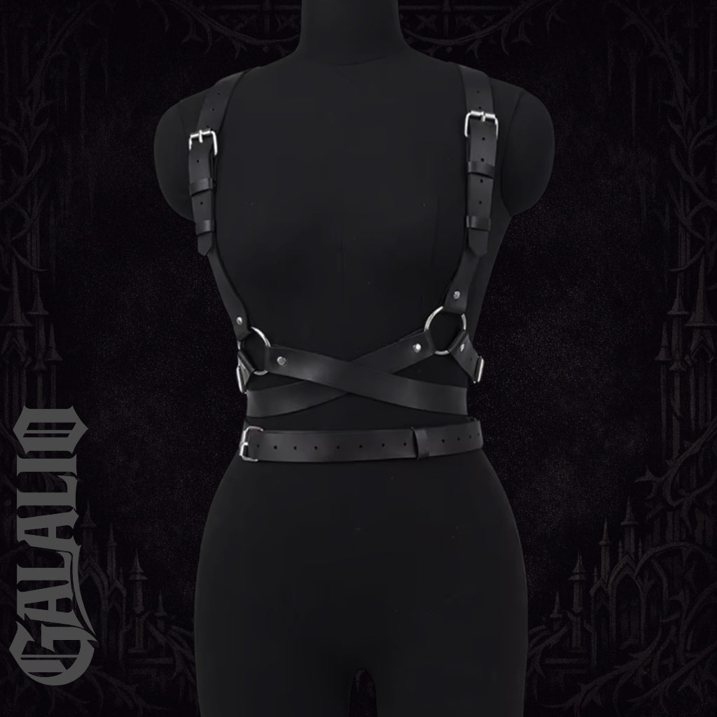 Women Gothic Punk Faux Leather Bondage Lingerie Belt Harness