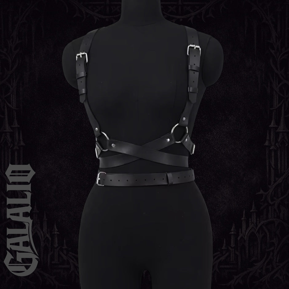 Women Gothic Punk Faux Leather Bondage Lingerie Belt Harness