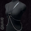 Punk Style Women PU Leather with Chains Adjustable Harness