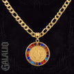 Unisex Colorful Crystal Saint Benedict Stainless Steel Medal Necklace