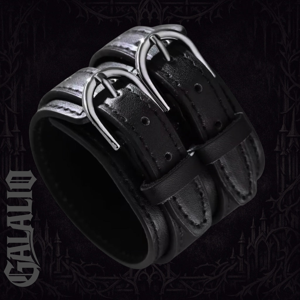 Men Genuine Leather Bracelet Friendship Big Wide Bracelet