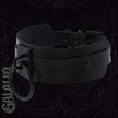 Punk Black O-Round Metal Leather Goth Fashion Choker Collar