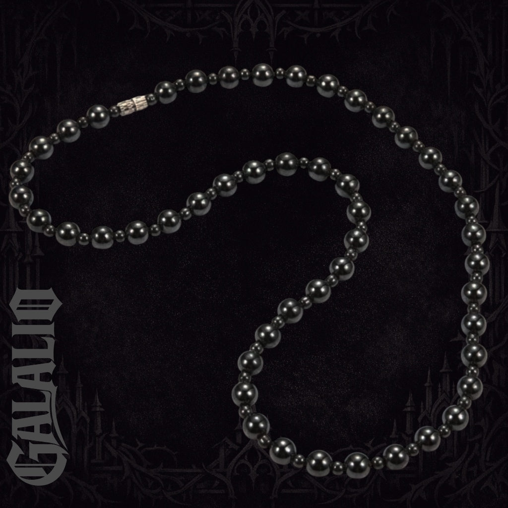 Unisex Stylish Simple Retro Magnetic Black Onyx Beaded Necklace