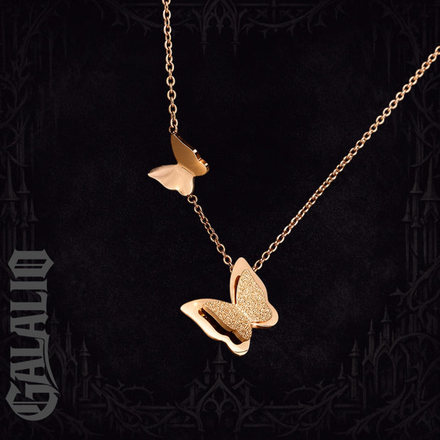 Women Stainless Steel Butterfly Pendant Necklace