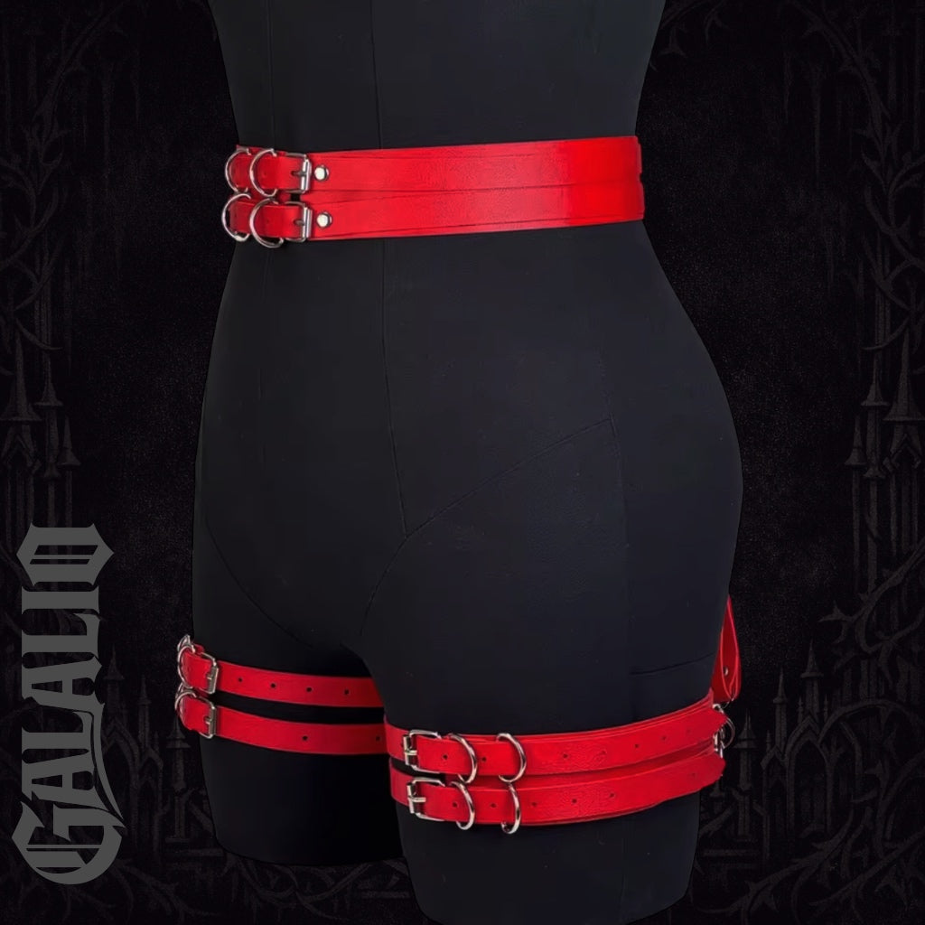 Women Fashion PU Leather Belt Cool Punk Rock Gothic Harness