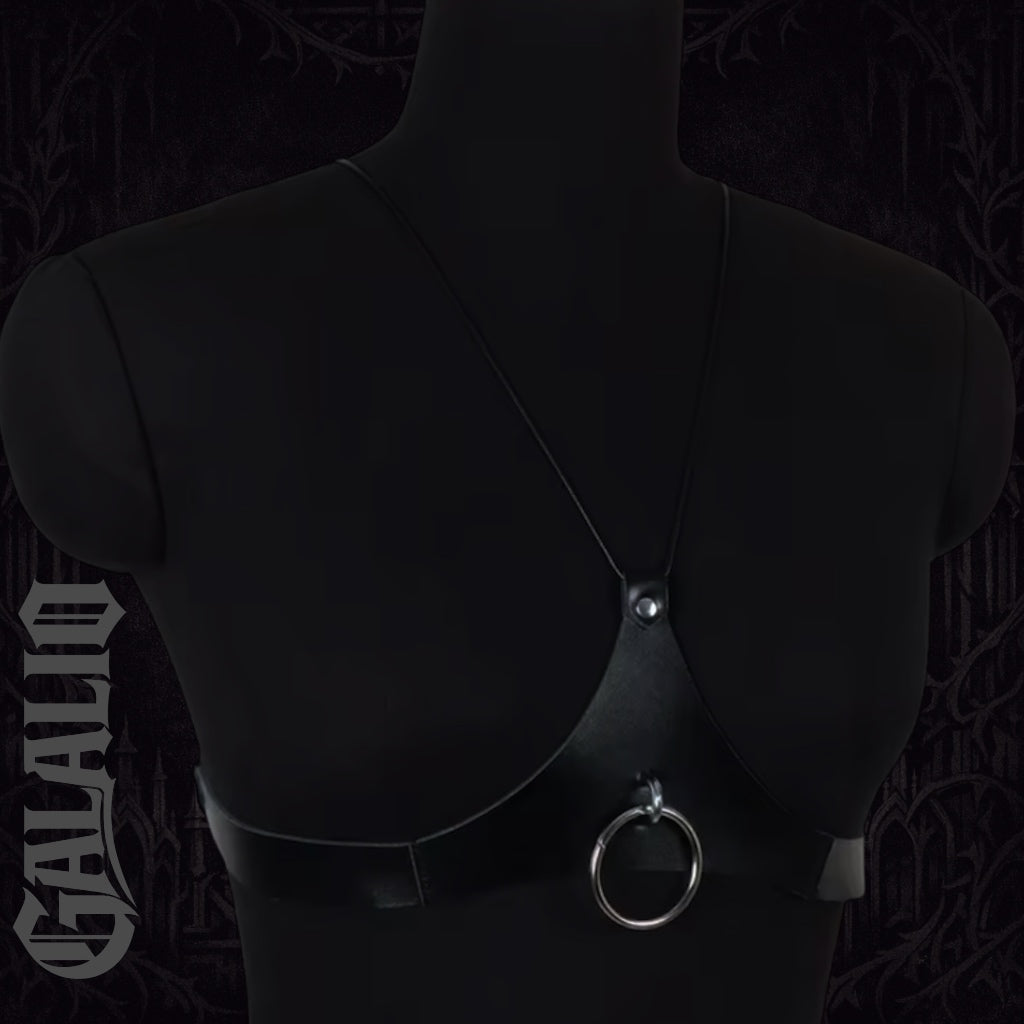 Women Punk Adjustable PU Halter Harness