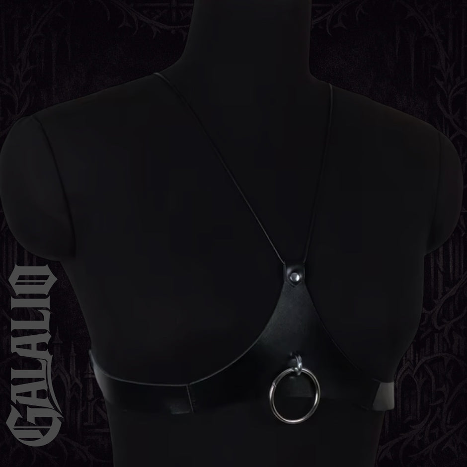 Women Punk Adjustable PU Halter Harness