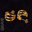 1Pair Women Stainless Steel C-shaped Curved Line Earrings