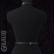 Women PU Leather Neck to Waist Belt Black Adjustable Chest Harness