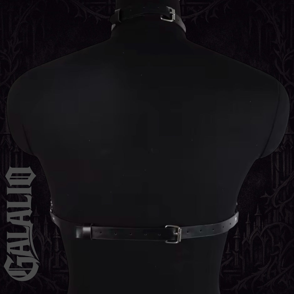 Women PU Leather Corset Single Layer Chain Suspender Harness