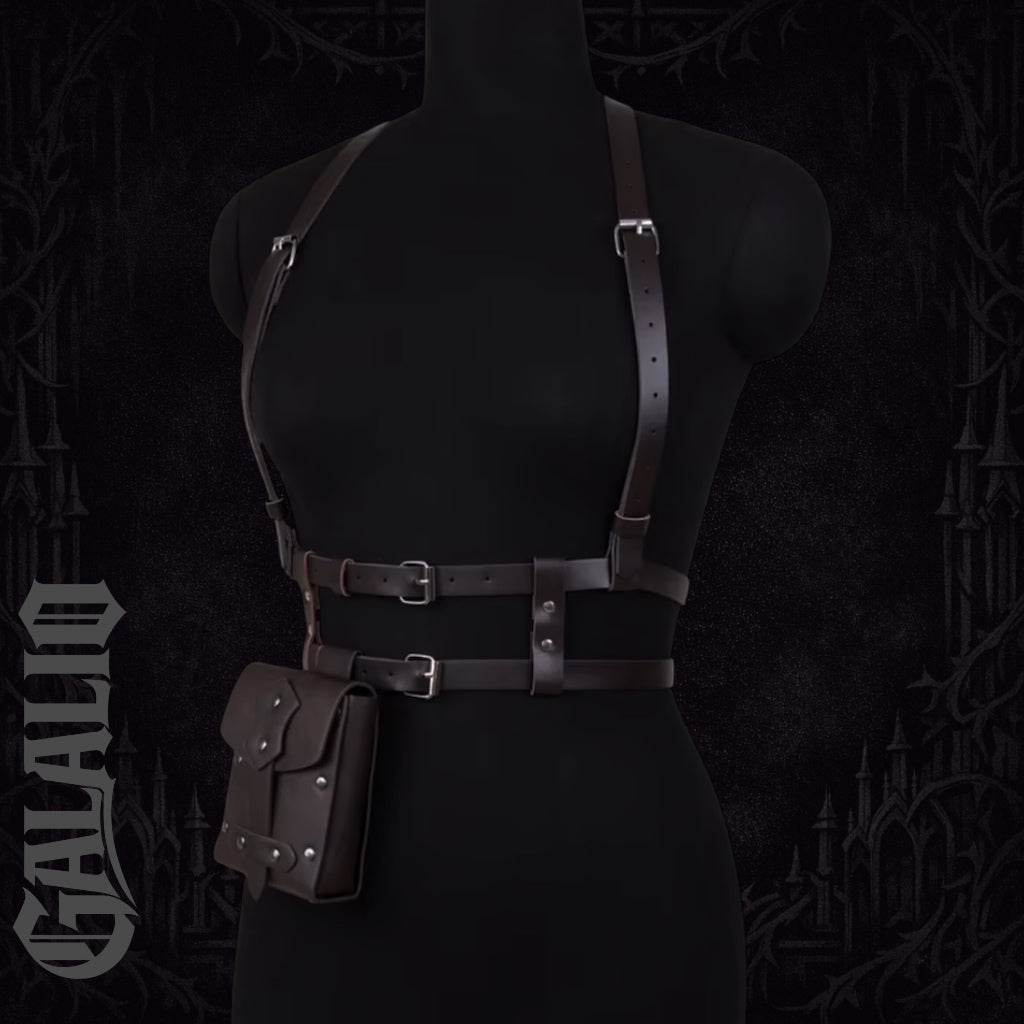 Women Punk Style Fashion PU Leather Waist Belt Harness