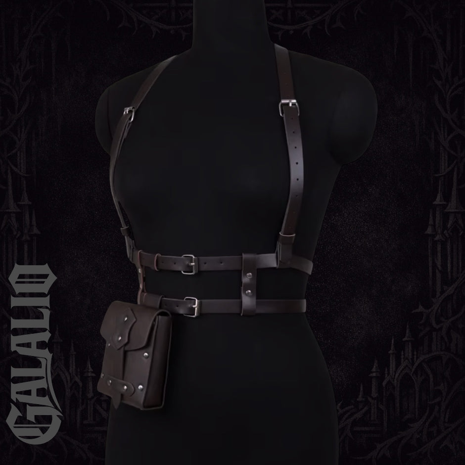 Women Punk Style Fashion PU Leather Waist Belt Harness