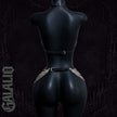 Gothic Style Women Tasseled Chain Bondage Double Buckle Waist Cincher Belt Set