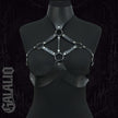 Black Pu Leather Women Chest Harness