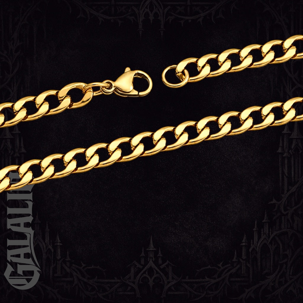 Men Gold Stainless Steel Hip Hop Chain Necklace