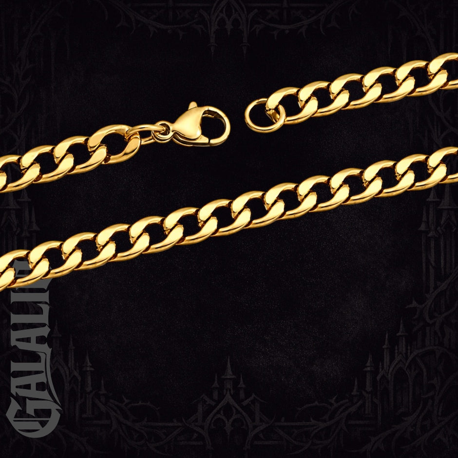Men Gold Stainless Steel Hip Hop Chain Necklace