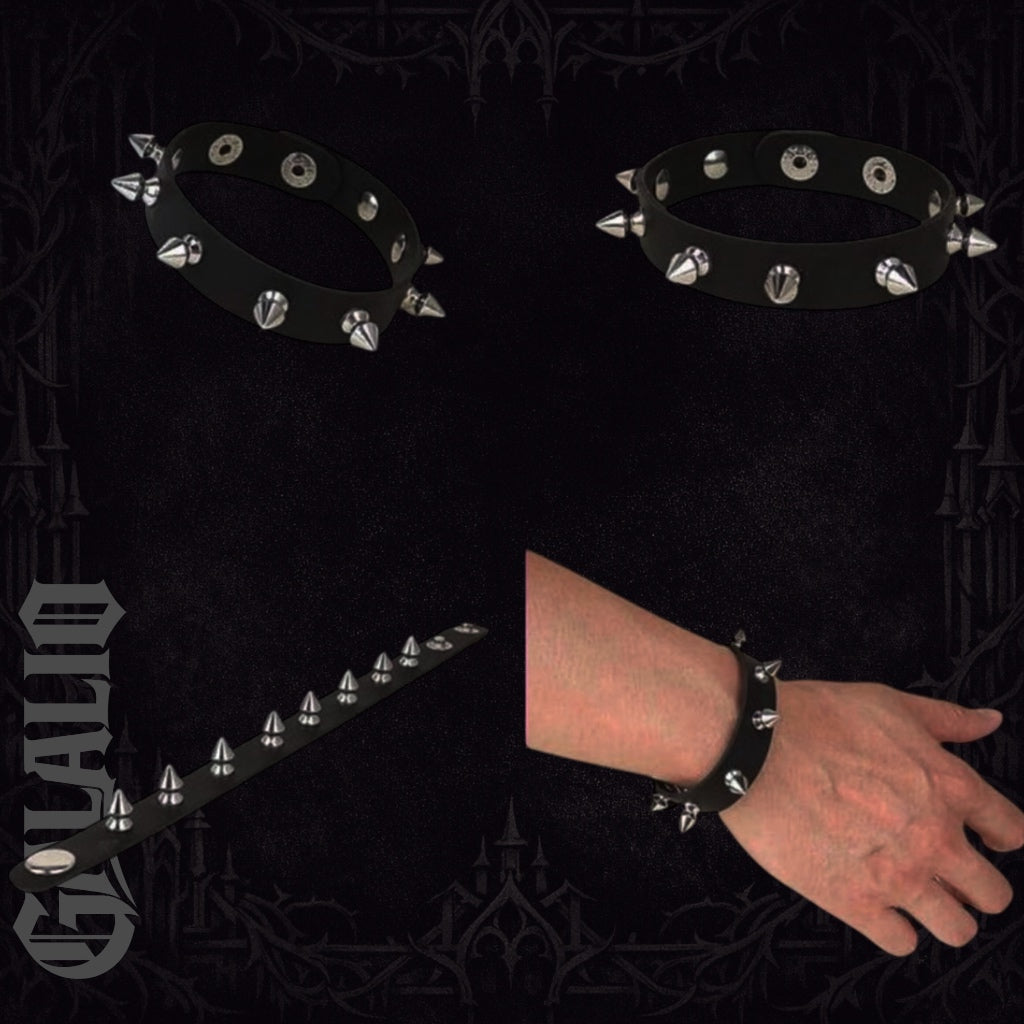 Unisex Punk Leather Cuff Goth Bracelet