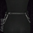 Black PU Leather Layered Chain Waist Body Harness
