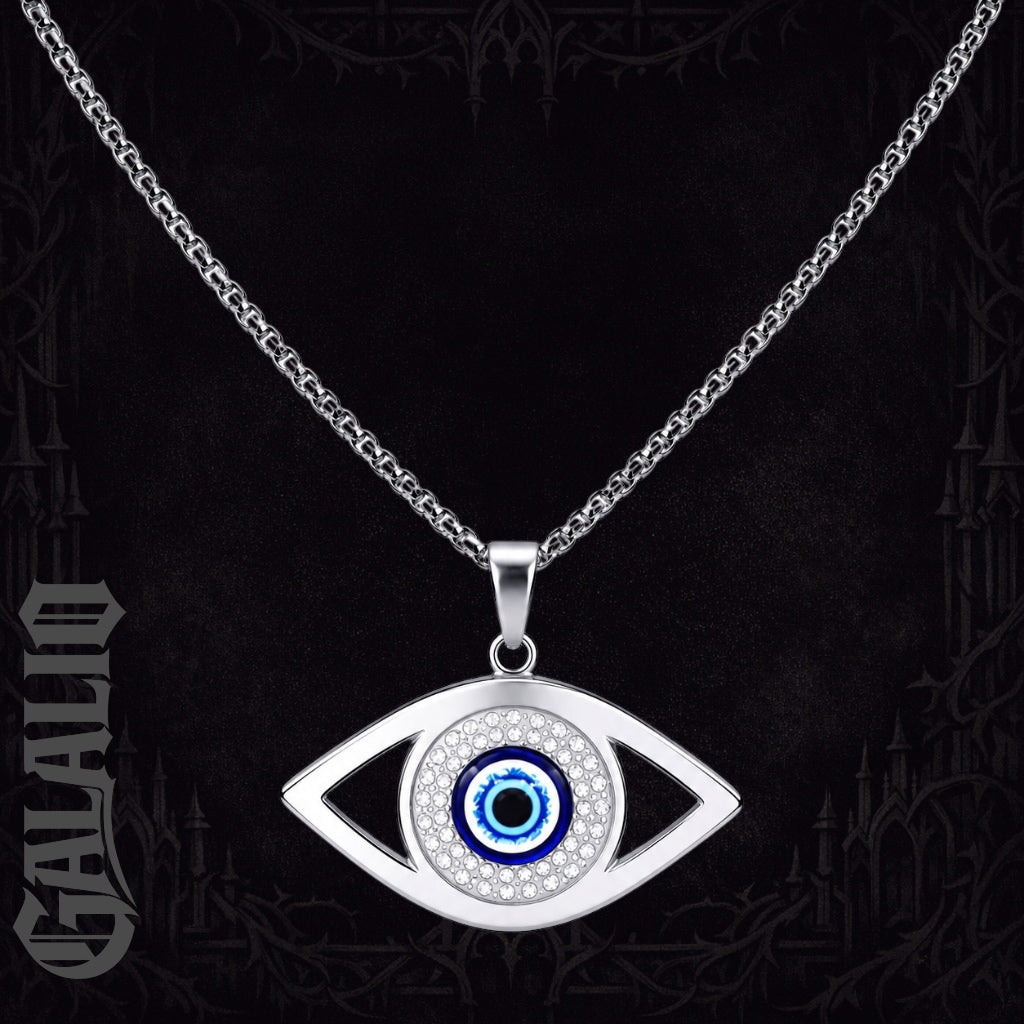 Unisex Stainless Steel Eye Pendant Necklace