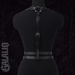 Women Black Gothic PU Leather Chest Harness