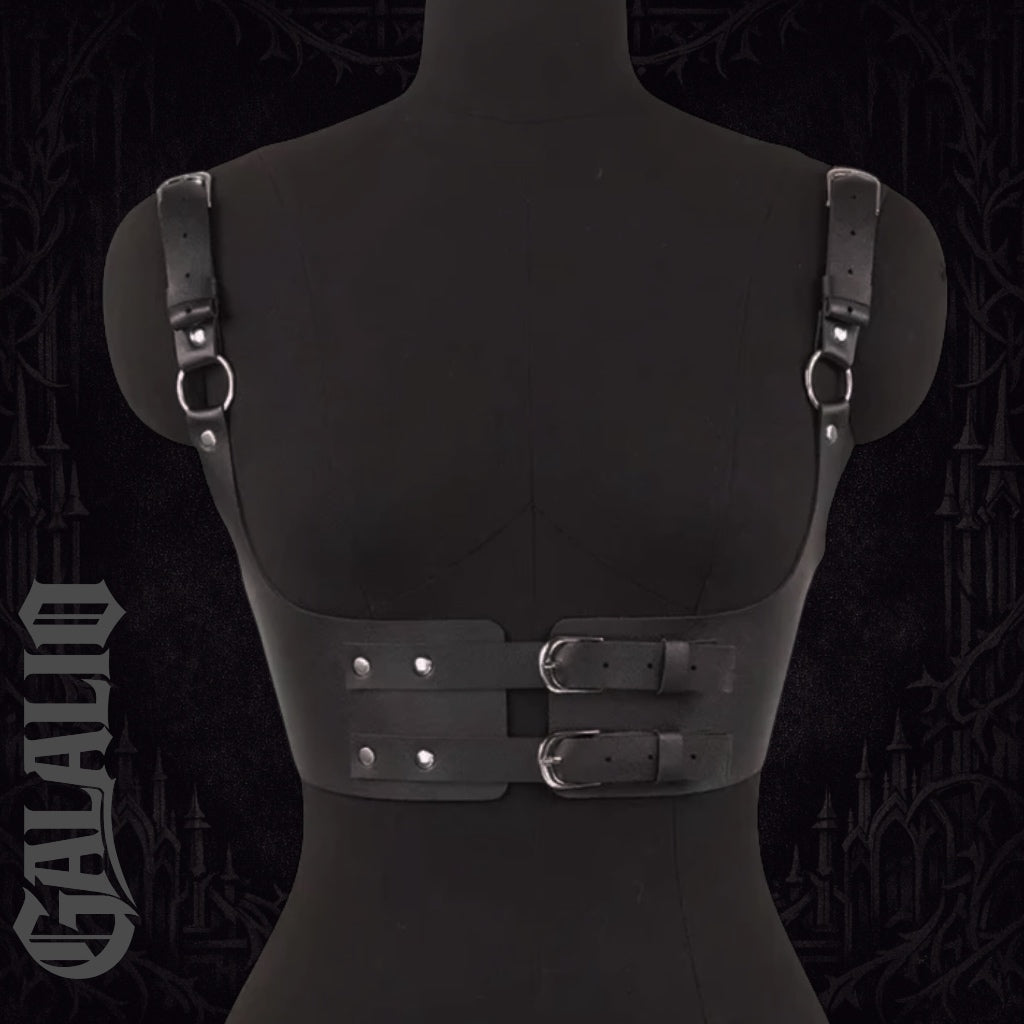 Women Black PU Leather Chest Harness Belt